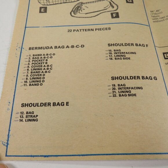 McCalls 7517 (also 648) Sewing Pattern : Purses - Picture 4 of 7